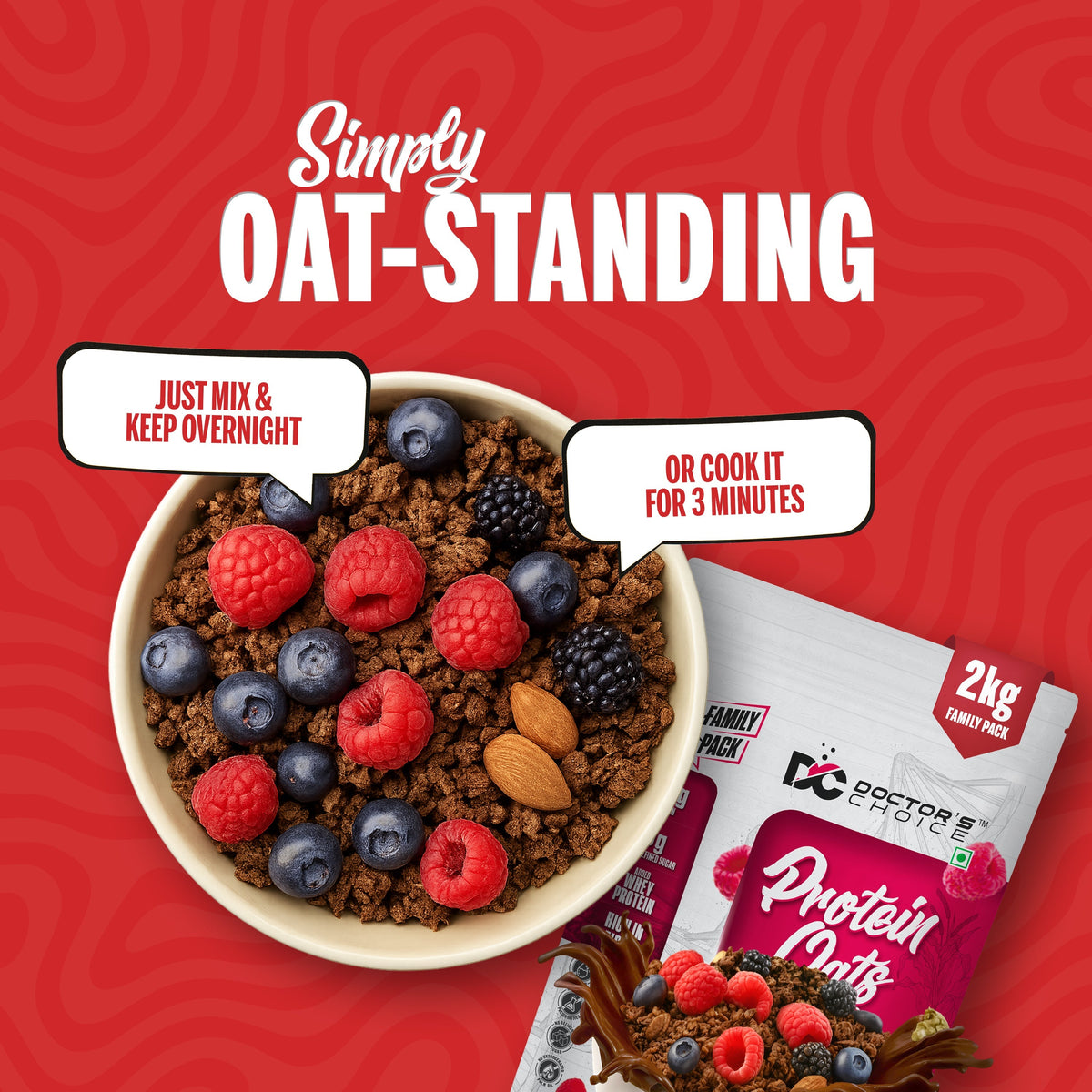 Image 3 of Doctor's Choice Protein Oats Dark Choco Berry 2Kg