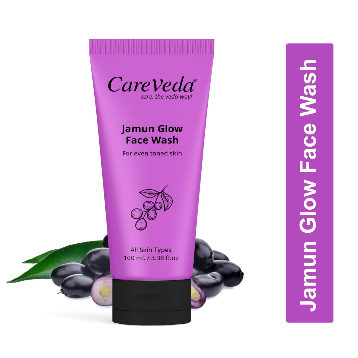 Image 2 of CareVeda Jamun Glow Face Wash For Even Toned Skin Suitable For All Skin Types