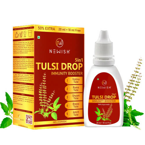 Image 1 of 30 ml for the product Newish Ayurvedic 5 in 1 Tulsi Drops for Immunity Booster