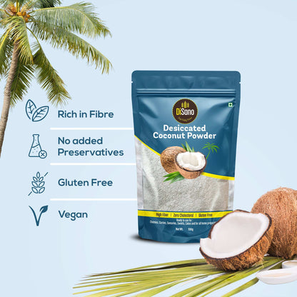 Image 3 of Disano Desiccated Coconut Powder, No added Sugar or Flavour, 500g