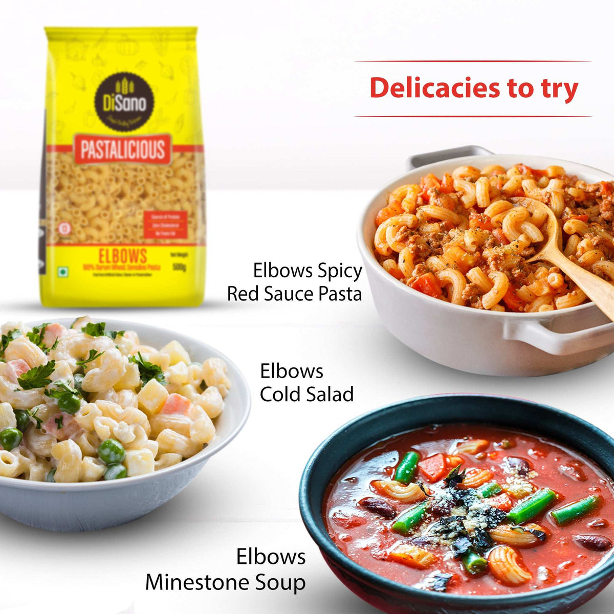 Image 3 of Disano Pastalicious 100% Durum Wheat Macaroni Pasta, Elbows, 500g