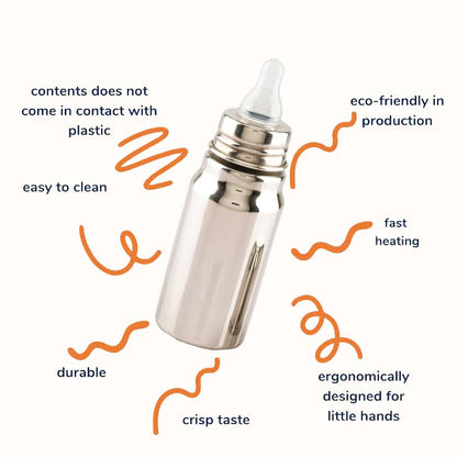 Image 6 of Spillbox Stainless Steel Feeding Bottle for Baby 370ml