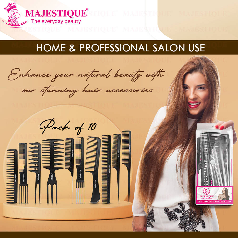 Image 6 of Majestique Professional Hair Styling Comb - Black