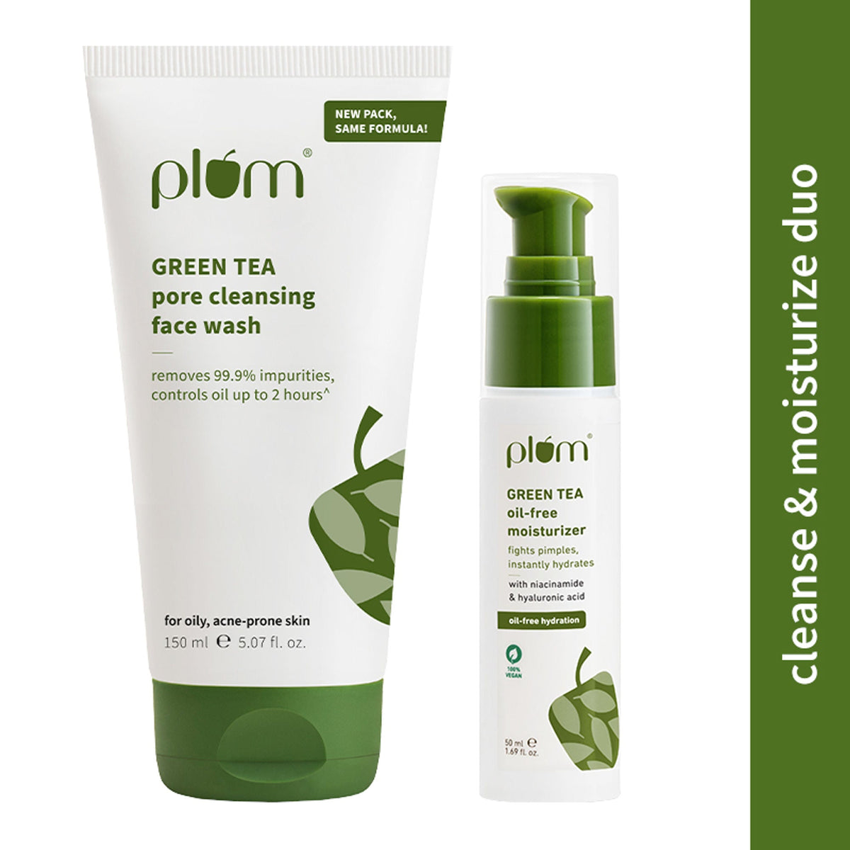 Image 1 of combo / Pack of 1 for the product Plum Green Tea Cleansing Face Wash and Oil Free Moisturizer