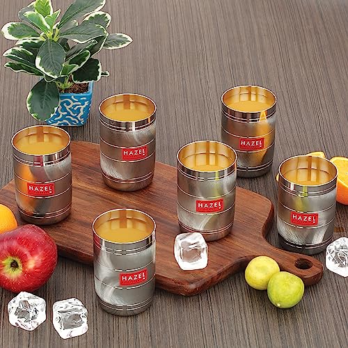 Image 2 of HAZEL Stainless Steel Drinking Glasses 350 ml Set of 6