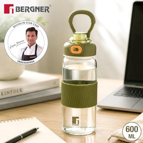 Image 2 of BERGNER Borosilicate Glass Water Bottle 600ml