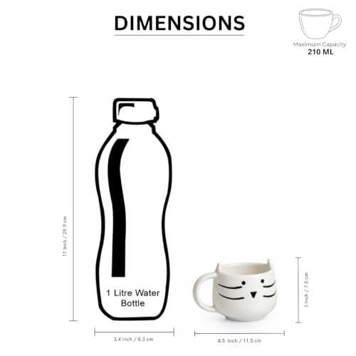 Image 8 of ExclusiveLane 'Kitty Charm' Ceramic Tea Cups
