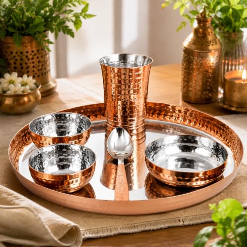 Image 3 of LiMETRO STEEL Dinner Set (Tree) Copper Coated Set of 6