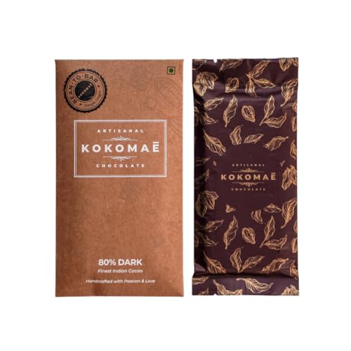 Image 1 of Default Title for the product KOKOMAE Bean to Bar Chocolates (80% Dark Chocolate, Pack of 1)