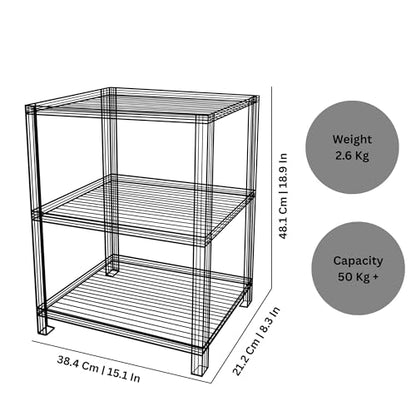 Image 3 of Spillbox 3 Tier Spice Rack for Kitchen Space Saving Countertop Storage Racks Cosmetics Organizer Kitchen Shelf Bathroom Organizer Stand Multipurpose Tiered Shelves