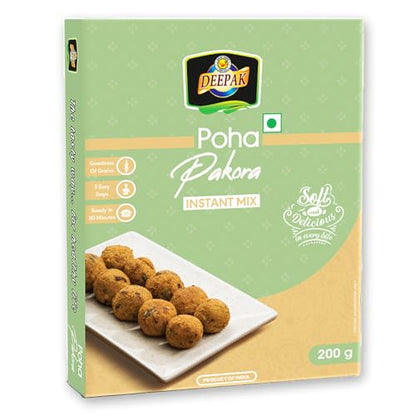 Image 1 of 200 gm / Pack of 1 for the product Deepak Poha Pakora Instant Mix | Ready To Fry Snack Mix | Indian Pakora Premix| Easy 3-Step Recipe