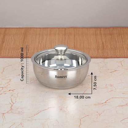 Image 5 of Sumeet Stainless Steel Insulated Gravy & Sabji Casserole Set 1L Each 2-Piece