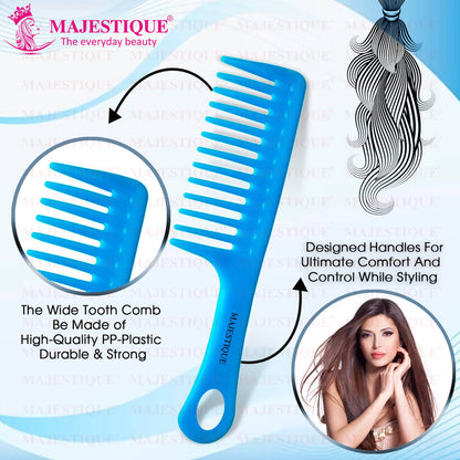 Image 4 of Majestique Handle Wide Tooth Comb for Curly Hair, Long Hair