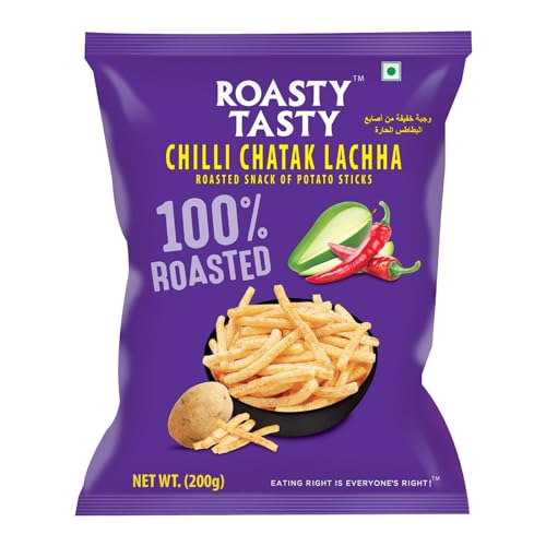 Image 1 of 200 g (Pack of 1) for the product Roasty Tasty Chilli Chatak Lachha Roasted Potato Sticks 200g