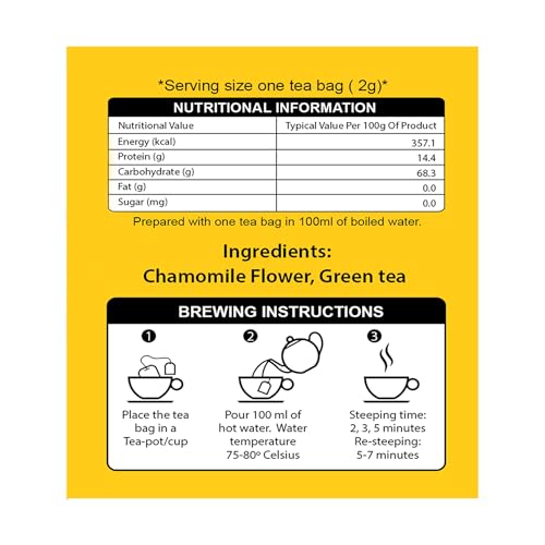 Image 2 of Teaaza Chamomile Tea Bags 25 Enveloped Tea Bags