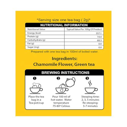 Image 2 of Teaaza Chamomile Tea Bags 25 Enveloped Tea Bags