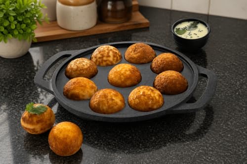 Image 4 of RADHE MART Cast Iron 9 Cavity Appam Patra Pan