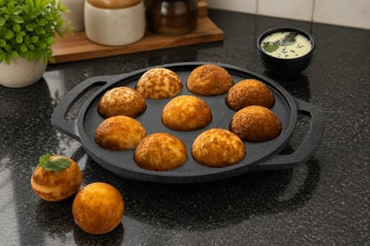 Image 4 of RADHE MART Cast Iron 9 Cavity Appam Patra Pan
