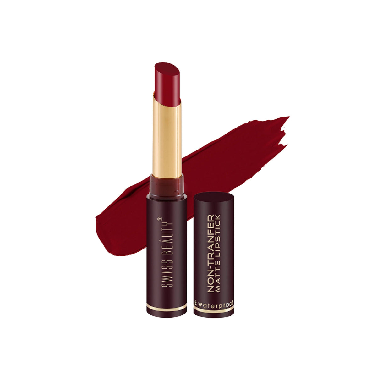 Image 1 of 2 gm / Pack of 1 for the product Swiss Beauty Non-Transfer Matte Lipstick - 1 Siren In Scarlet