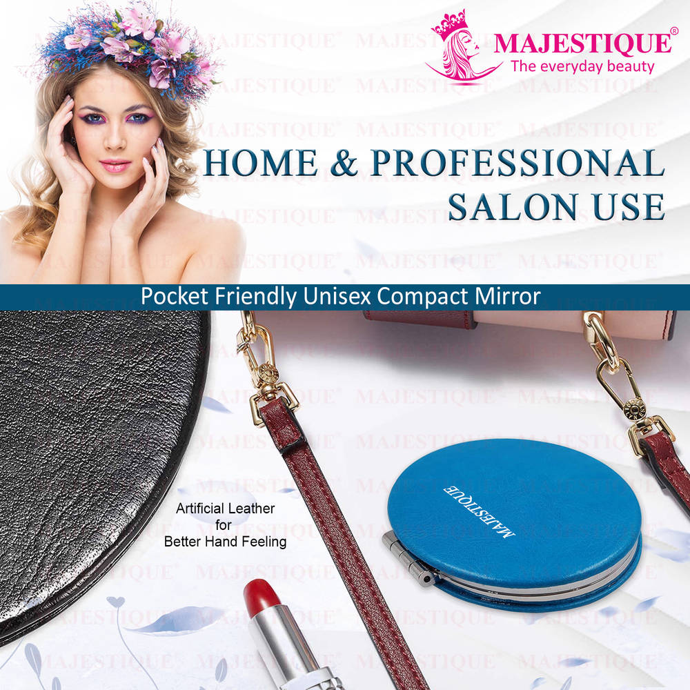 Image 5 of Majestique Professional Pocket Makeup Mirror, Foldable Mirror With Compact Size