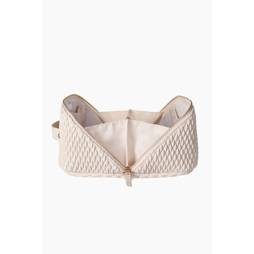 Image 2 of H&M Quilted Boxy Wash Bag - Beige