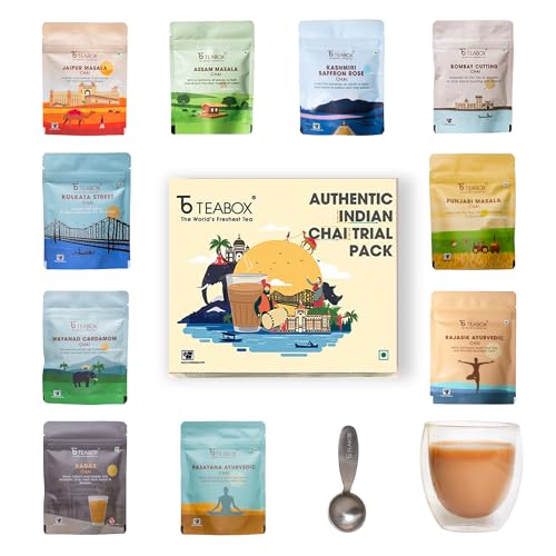 Image 3 of Teabox Premium Authentic Indian Spiced Chai Tea Trial Pack, 10 Exotic Varieties of Chai, 30G Each, 100% Real Ingredients. No Artificial Flavors | Crafted in Small Batches