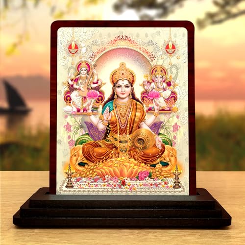 Image 1 of Default Title for the product Panchmukhi Hanuman Wooden Idol - Glossy Finish 5x4in | Murti for Car Dashboard & Home Temple | Perfect Small Statue for Door Entrance & Puja | Enhance Spaces (laxmi Ganesh Saraswati 1)