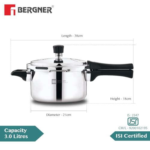 Image 7 of BERGNER Tripro Triply Outer Lid Pressure Cooker