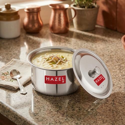 Image 5 of With Knob & Lid / 1 / 0.8 Litres for the product HAZEL Stainless Steel Patila with Lid Cooking Vessel