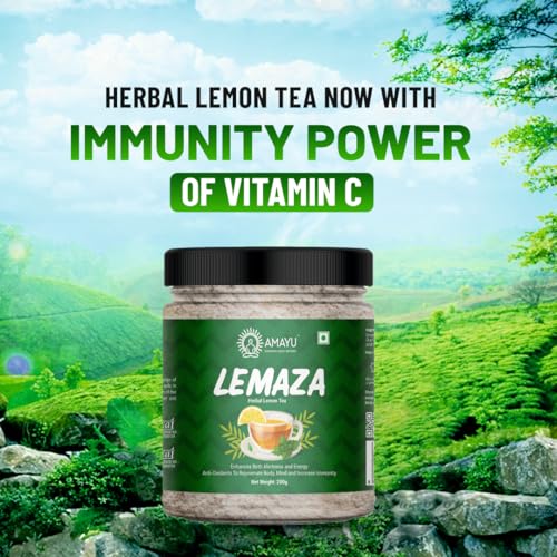 Image 6 of AMAYU LEMAZA Herbal Lemon Green Tea Powder with Stevia 200 g