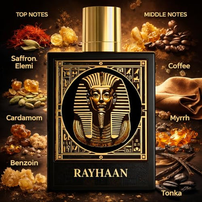 Image 7 of RAYHAAN Pharaoh Spicy, Coffee, Amber, Sweet Eau de Parfum Spray, Long-Lasting Fragrance for Unisex