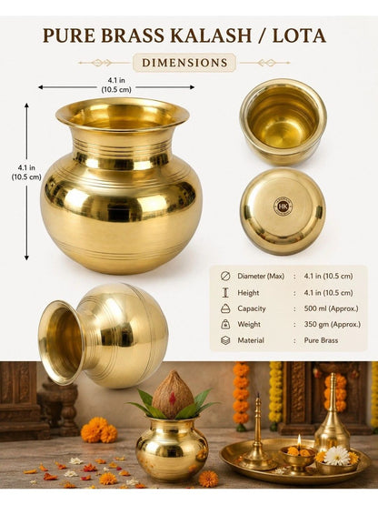 Image 4 of HATEKHORI Brass Pooja Kalash