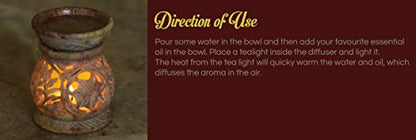 Image 4 of Pure Source India Stoneware Aroma Home Fragrance Diffuser (3 x 3 x 3.5 inch, Brown)