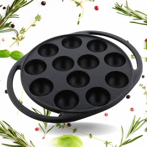Image 3 of TRILONIUM Triple Seasoned Cast Iron Paddu Tawa 12 Pits 2 Kgs