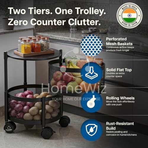 Image 4 of HomeWiz Round Kitchen Rack 2- Layer