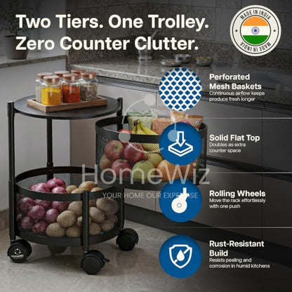 Image 4 of HomeWiz Round Kitchen Rack 2- Layer