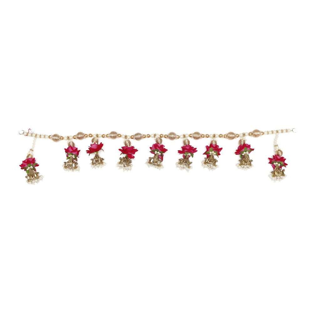 Image 6 of Renu's Creation Rose & Golden Bell Toran