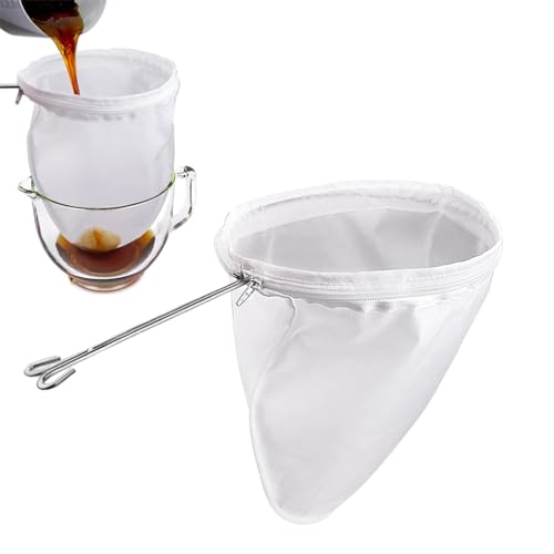 Image 1 of Default Title for the product Supvox Tea Strainer Cloth Nut Milk Bag Stainless Steel Detachable Handle