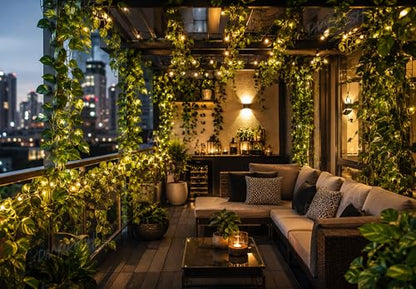 Image 6 of Divyakosh Artificial Hanging Money Plant Creepers for Home Decor, 8 Silk Vines 6 FT, 240 Leaves, Hanging Plant, Decorative Leaves, Money Plant Artificial for Wall Door Balcony