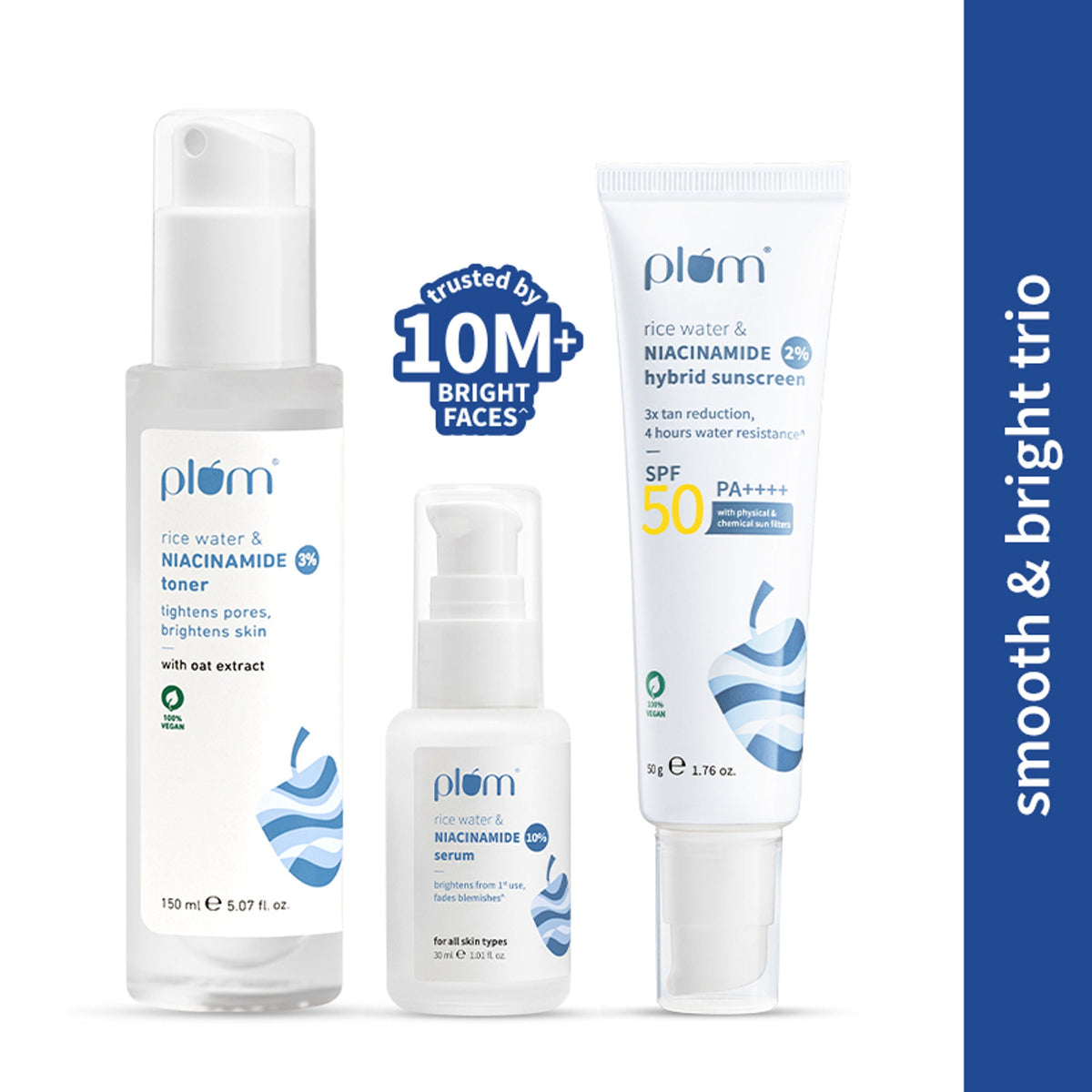 Image 1 of combo / Pack of 1 for the product Plum Skin Brightening Kit Brightens & Improves Skin Texture - Suits All Skin Types