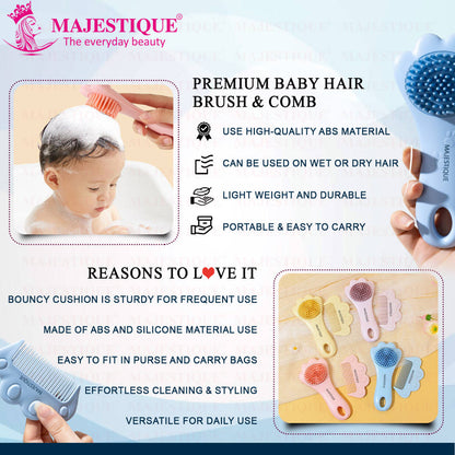 Image 6 of Majestique Premium Baby Hair Brush & Comb Set