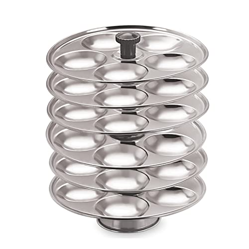 Image 6 of HAZEL Stainless Steel Medium Idli Plate with Stand, 6-Rack Plates, 30 Idlis