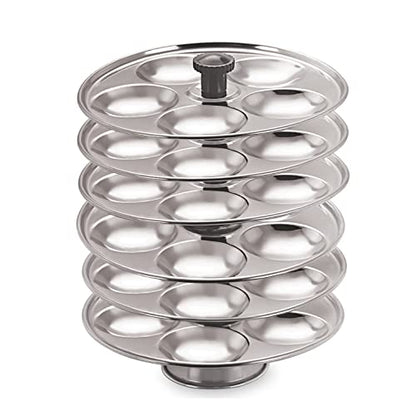 Image 6 of HAZEL Stainless Steel Medium Idli Plate with Stand, 6-Rack Plates, 30 Idlis