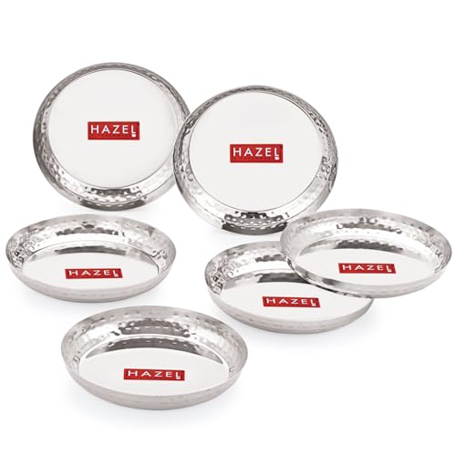 Image 6 of HAZEL Stainless Steel Small Plate 15.5 cm Pack of 6