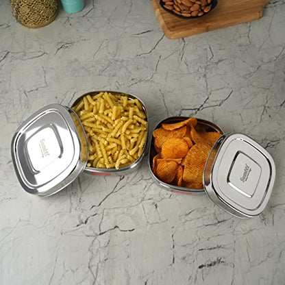 Image 15 of Sumeet Stainless Steel Square Storage Containers