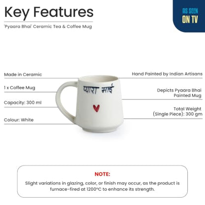 Image 3 of ExclusiveLane Pyaara Bhai Ceramic Coffee Mug 300 ml