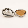 Image 1 of Default Title for the product Spillbox Stainless Steel Halwa Plates Quarter Plates Snack Plate Nasta Plate Dessert Plate Set Side Dish Mirror Finish BPA Free Weight 50gm Heart Plate 4