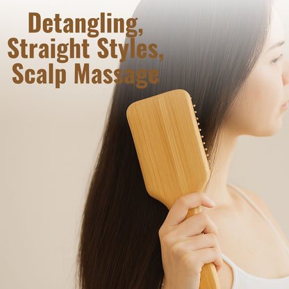 Image 8 of ZEYU Wooden Hair Brush And Wooden Comb With Bamboo Bristles