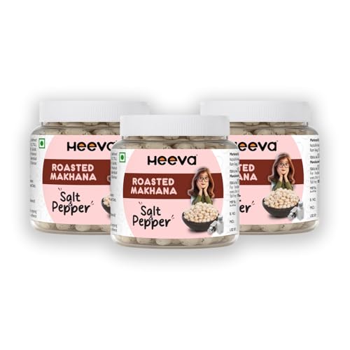 Image 1 of Default Title for the product Heeva Roasted Makhana Foxnut Salt n Pepper Flavour 100g Pack of 3