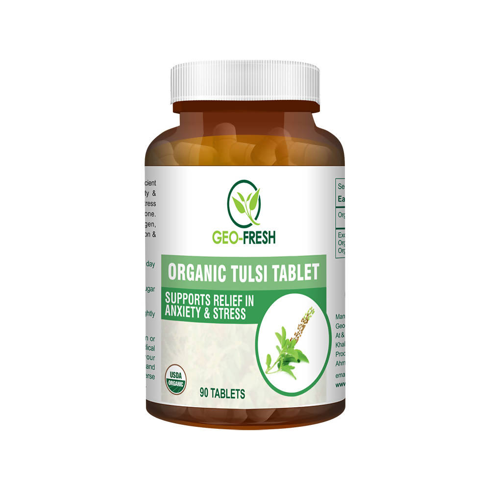 Image 1 of 90 tabs for the product Geo-Fresh Organic Tulsi Tablets